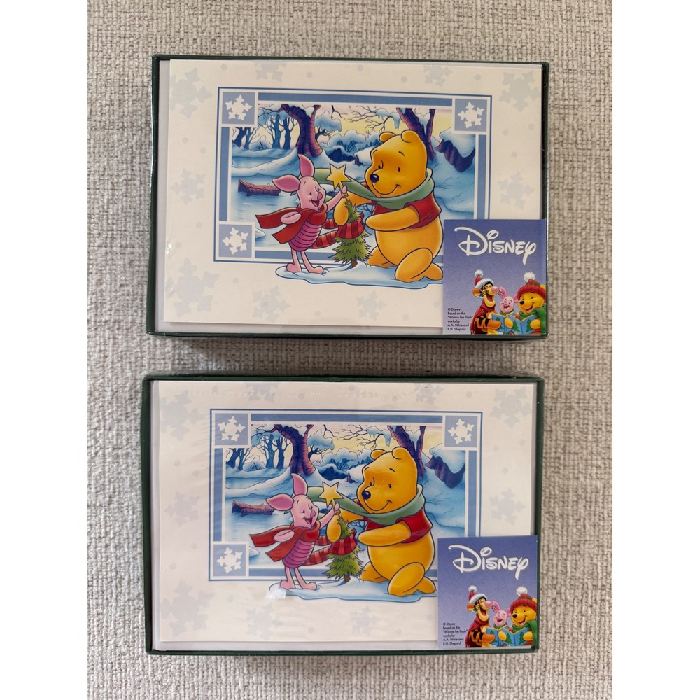 Vintage Disney Winnie the Pooh & Piglet Christmas Greeting Cards 20 NEW